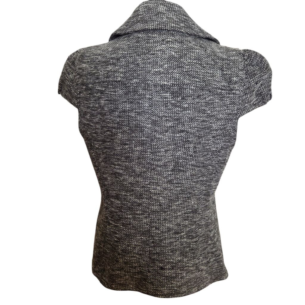 Saks Fifth Avenue Gray Black Tweed Top Size 6 - Picture 3 of 5